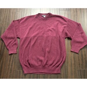 Dupont Logo Sweater Mens 2XL Andrew Rohan Vintage Crew Neck Knit 90s Maroon